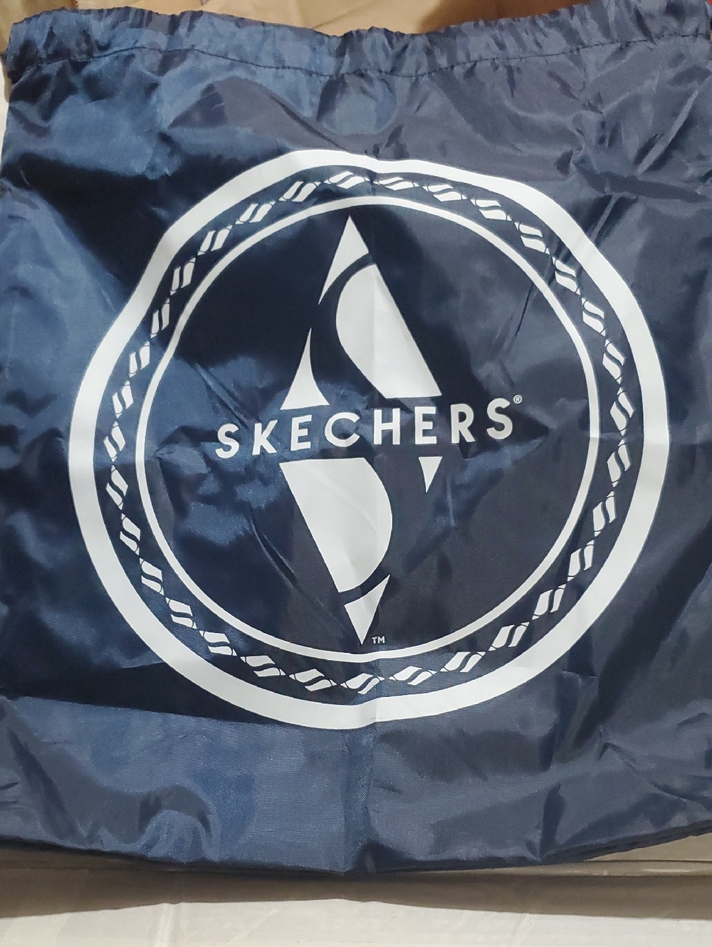 Skechers Navy and White Logo Drawstring Backpack